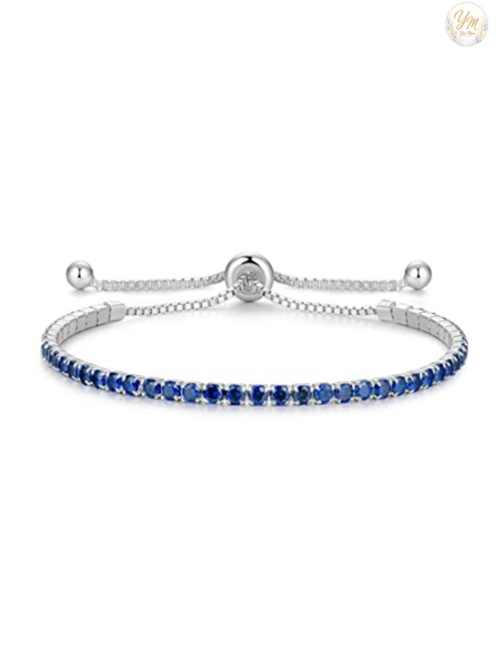 Sterling Silver Birthstone Tennis Bracelet for Women 2.5mm Bolo, Gift for Mom